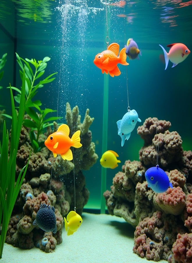 Dwuww 5 Pcs Lifelike Reusable Plastic Artificial Moving Floating Fishes Ornament Decorations for Aquarium Fish Tank Pet Supplies - Image 5